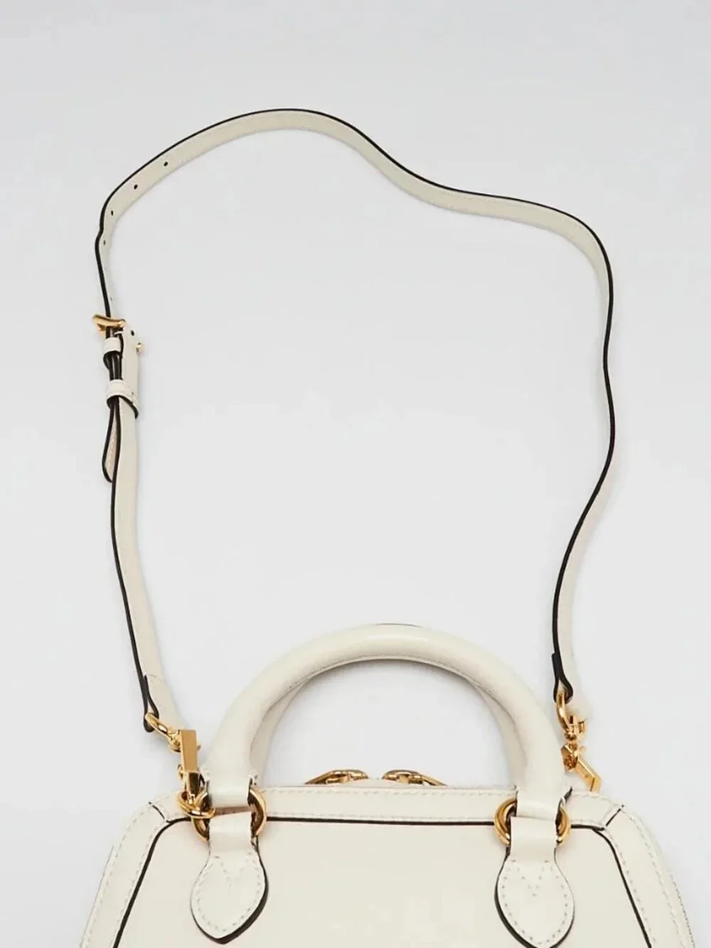 Gucci White Smooth Leather 1955 Horsebit Mini Bag